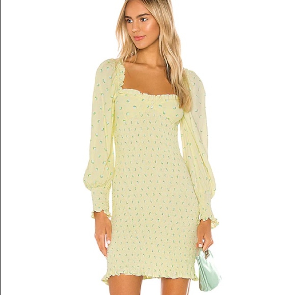 Yellow Gombardy Mini Dress